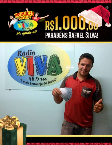 Ganhador da promoção Me Ajuda Aí Rádio Viva FM